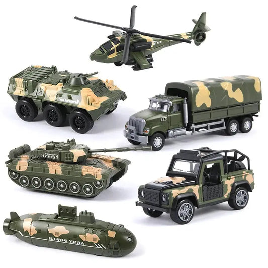 1Pcs Metal Military Armored Vehicles Decorative Models Alloy Helicopter Tank Submarine Emulational Car Toys For Boys Kids Gifts - ToylandEU