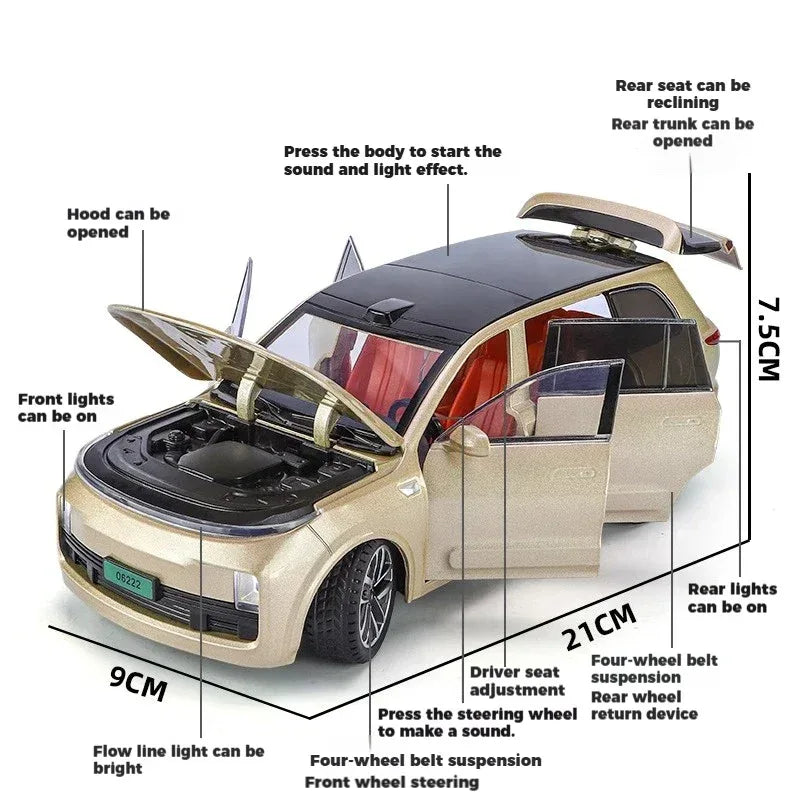 Diecast Model 1 24 L9 SUV New Energy With Sound Lights For Collectors - ToylandEU