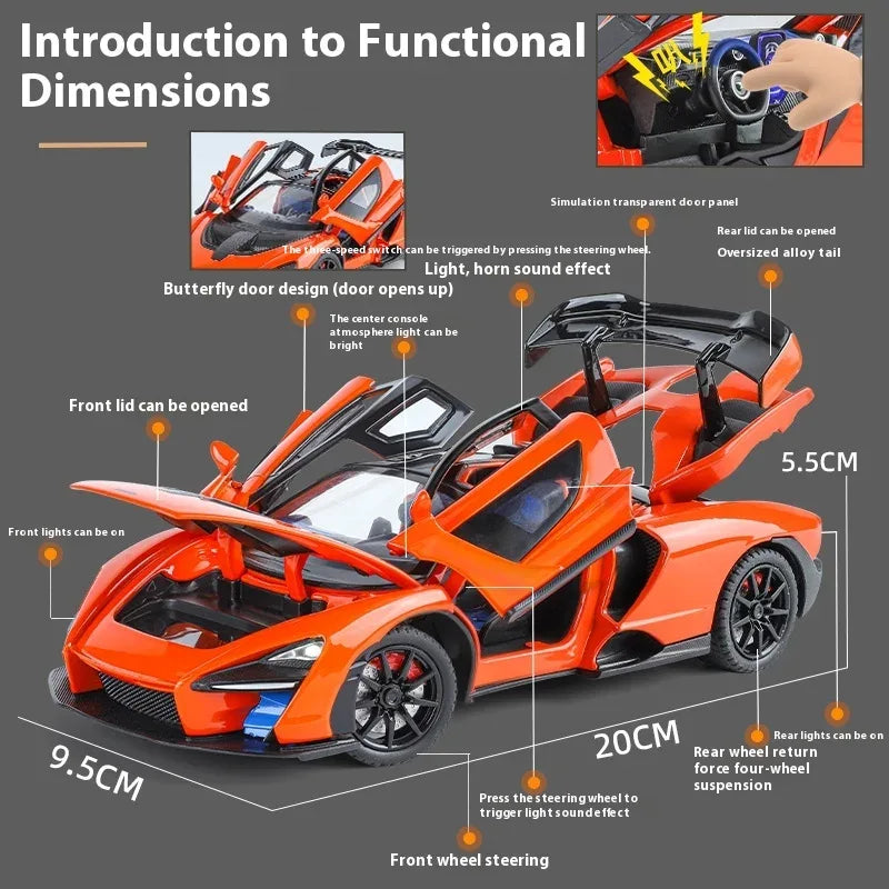 Diecast Model Car 1:24 Alloy McLaren Senna For Boys - ToylandEU