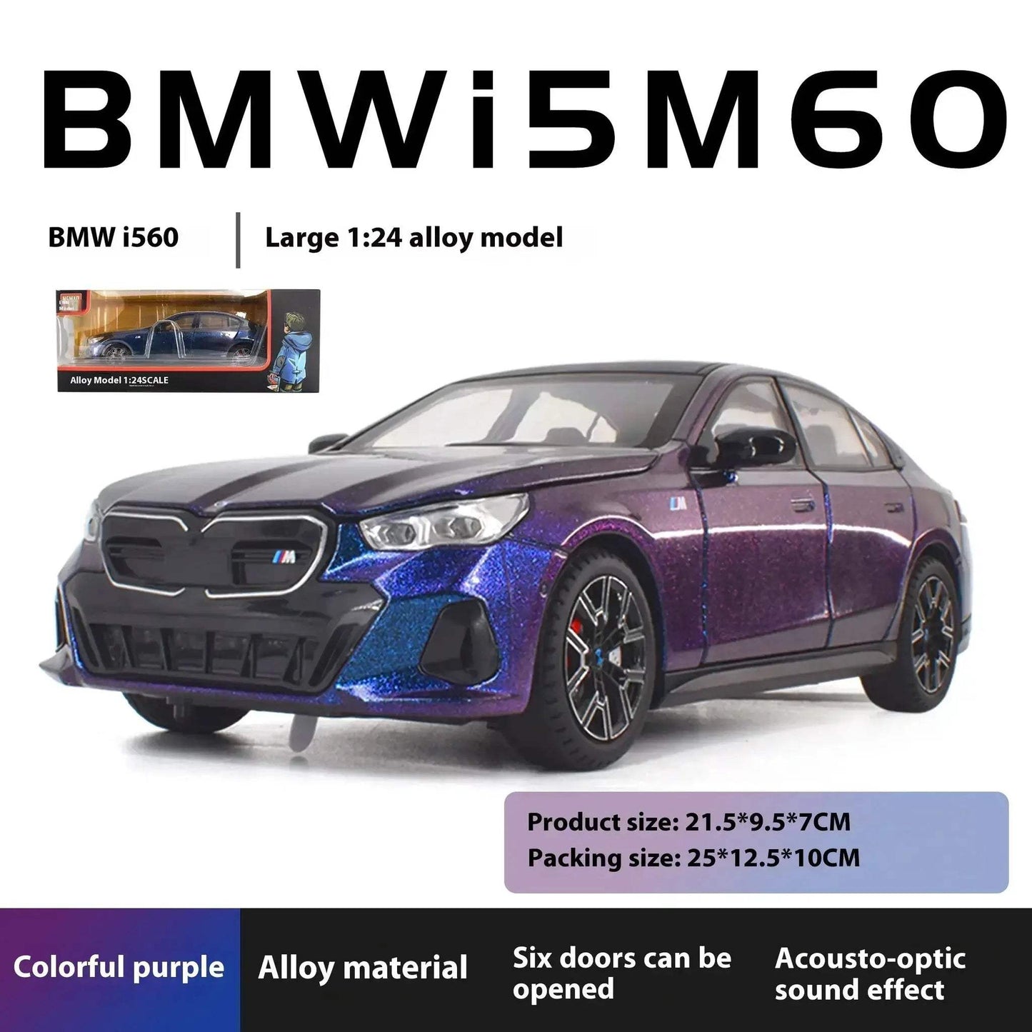   Diecast Model Car 1:24 BMW I5 Xdrive -   -  ToylandEU™