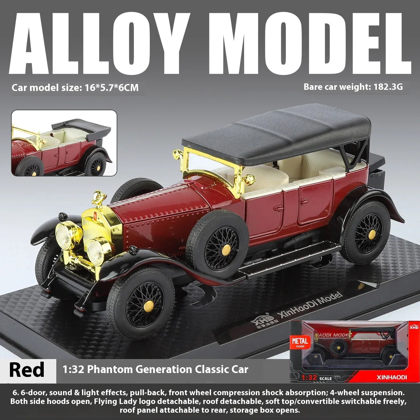 Diecast Model Car 1:32 Scale With Sound And Light For Collectors - ToylandEU