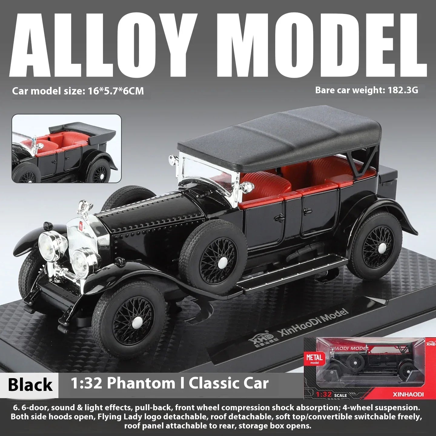 Diecast Model Car 1:32 Scale With Sound And Light For Collectors - ToylandEU