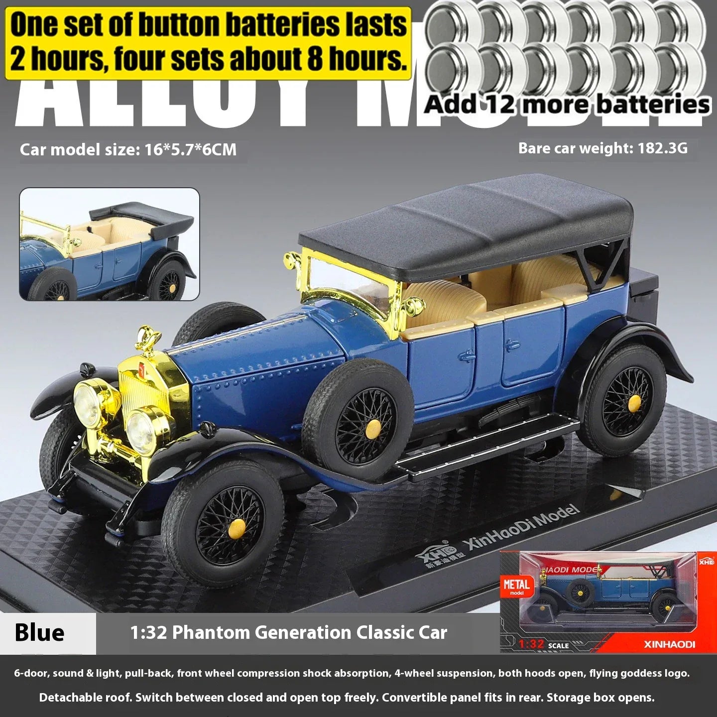 Diecast Model Car 1:32 Scale With Sound And Light For Collectors - ToylandEU