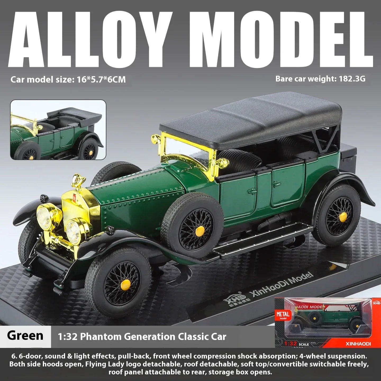 Diecast Model Car 1:32 Scale With Sound And Light For Collectors - ToylandEU