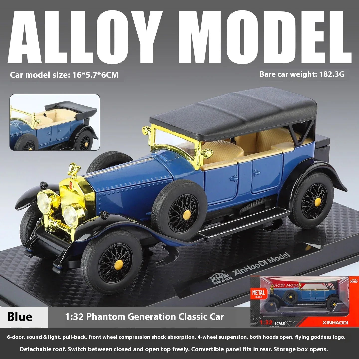 Diecast Model Car 1:32 Scale With Sound And Light For Collectors - ToylandEU