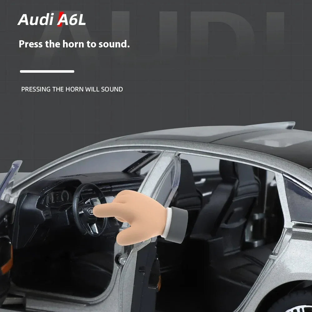 Diecast Model Car 1 To 24 Audi A6L With Sound And Light For Collectors - ToylandEU