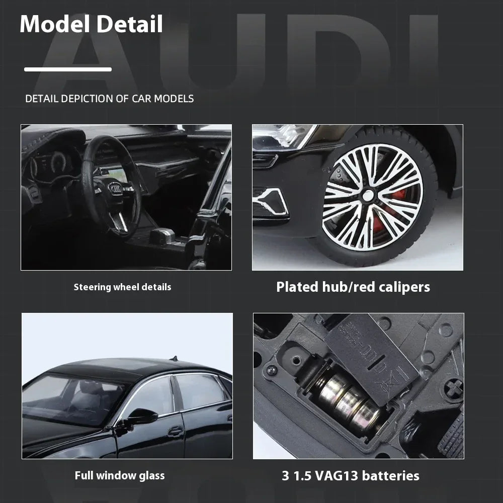 Diecast Model Car 1 To 24 Audi A6L With Sound And Light For Collectors - ToylandEU