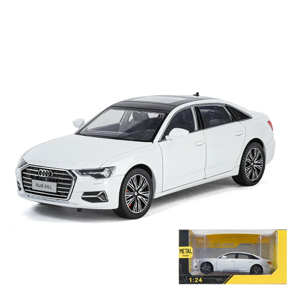 Diecast Model Car 1 To 24 Audi A6L With Sound And Light For Collectors - ToylandEU
