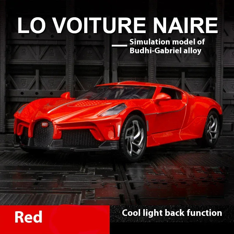 Diecast Model Car Alloy Bugatti La Voiture Noire 1 24 for Kids - ToylandEU