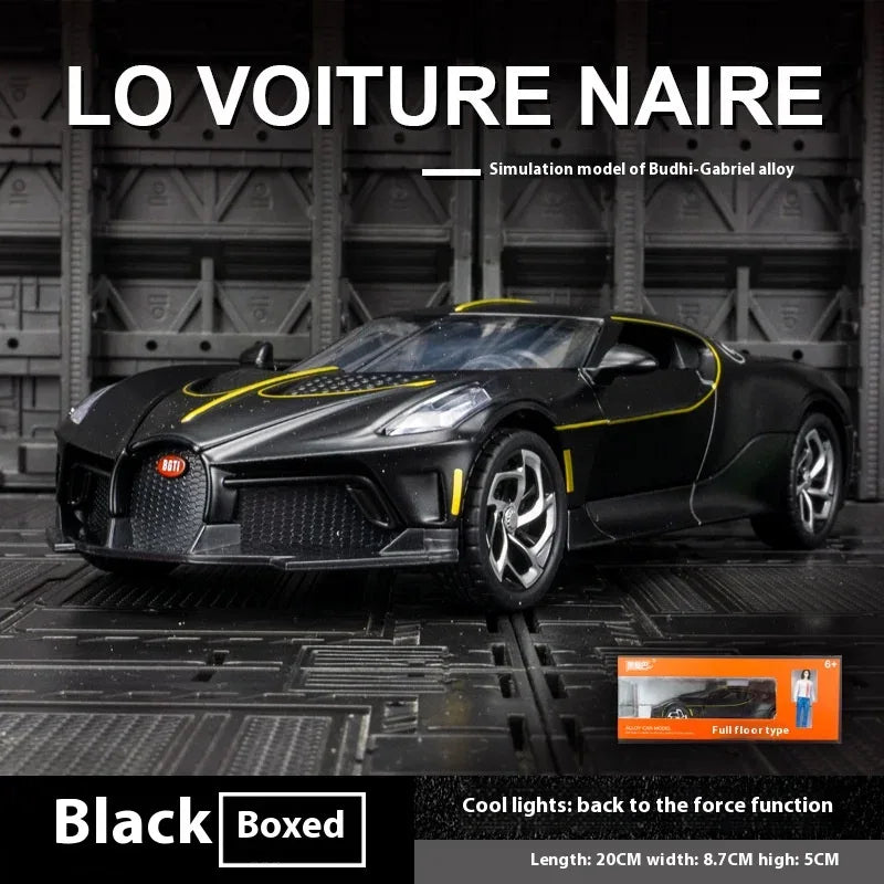 Diecast Model Car Alloy Bugatti La Voiture Noire 1 24 for Kids - ToylandEU