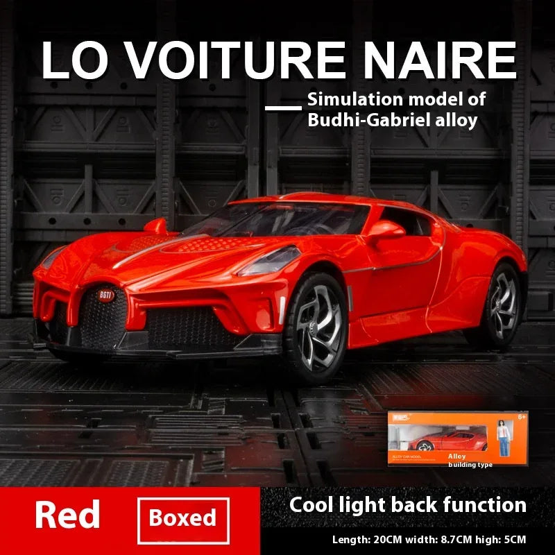 Diecast Model Car Alloy Bugatti La Voiture Noire 1 24 for Kids - ToylandEU