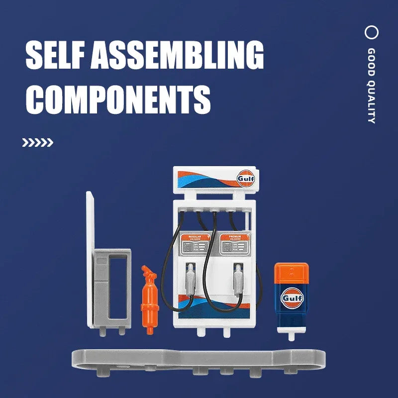 Diecast Model Car Assembly Kit Gas Station Theme for Collectors - ToylandEU