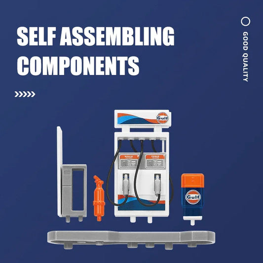 Diecast Model Car Assembly Kit Gas Station Theme for Collectors - ToylandEU