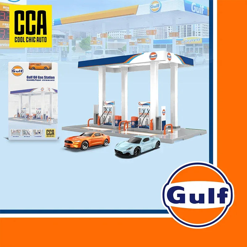Diecast Model Car Assembly Kit Gas Station Theme for Collectors - ToylandEU