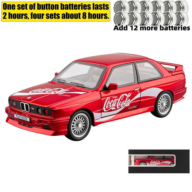 Diecast Model Car Coca Cola BMW M3 Sound And Light For Boys - ToylandEU