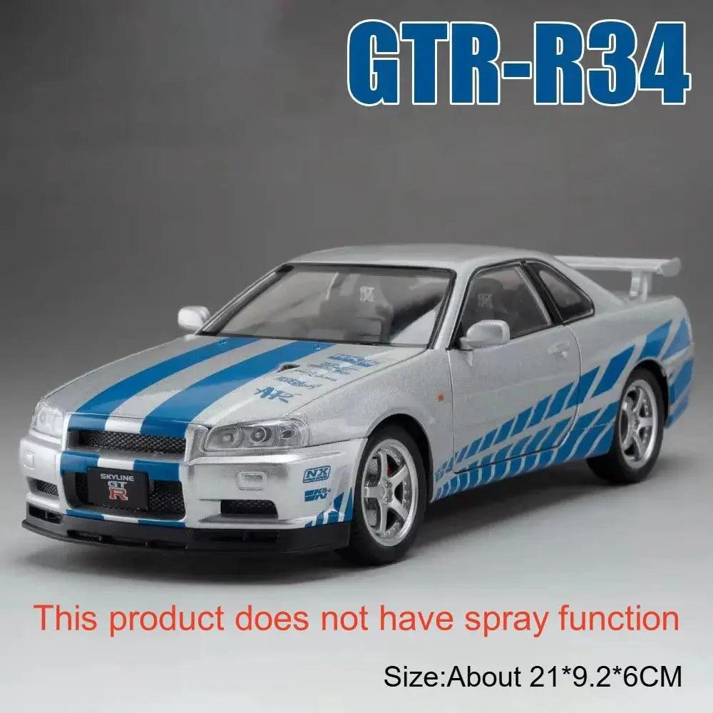  1to24 Diecast GTR R34 Race Car With Sound And Lights -  ToylandEU™