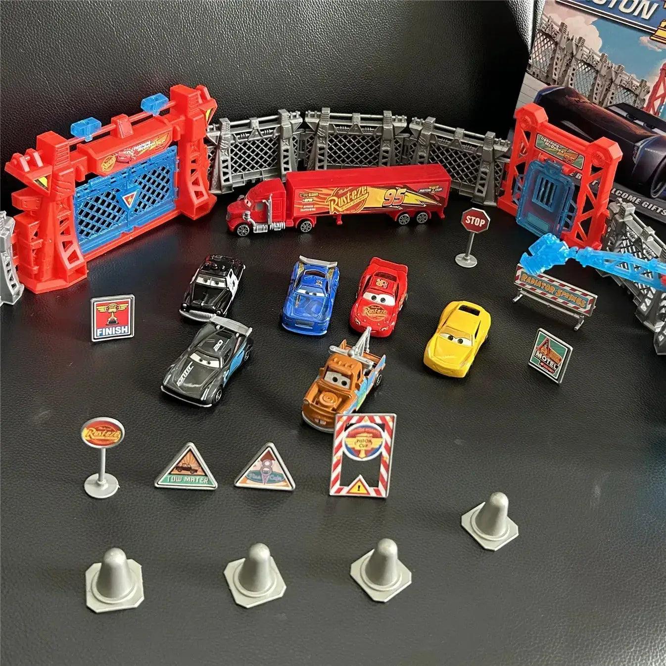  Disney Pixar Die Cast Cars Set With Race Track Playset -  ToylandEU™