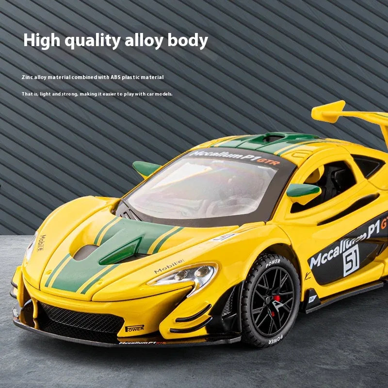 Diecast Model Car McLaren P1 GTR With Sound And Light Gift For Boyfriend - ToylandEU