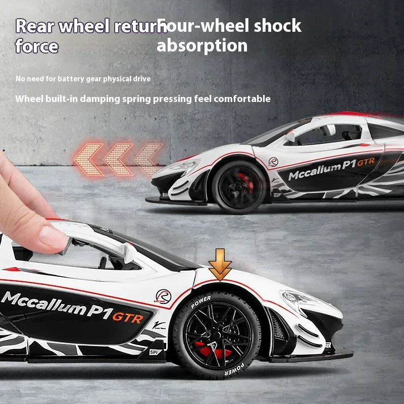 Diecast Model Car McLaren P1 GTR With Sound And Light Gift For Boyfriend - ToylandEU