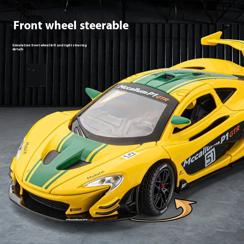 Diecast Model Car McLaren P1 GTR With Sound And Light Gift For Boyfriend - ToylandEU