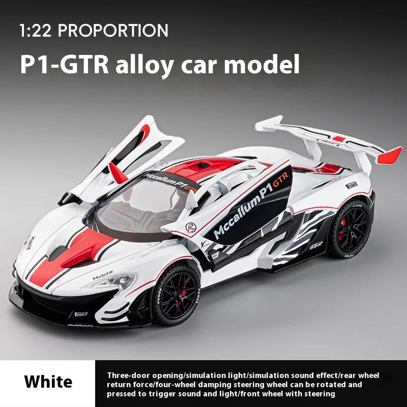 Diecast Model Car McLaren P1 GTR With Sound And Light Gift For Boyfriend - ToylandEU