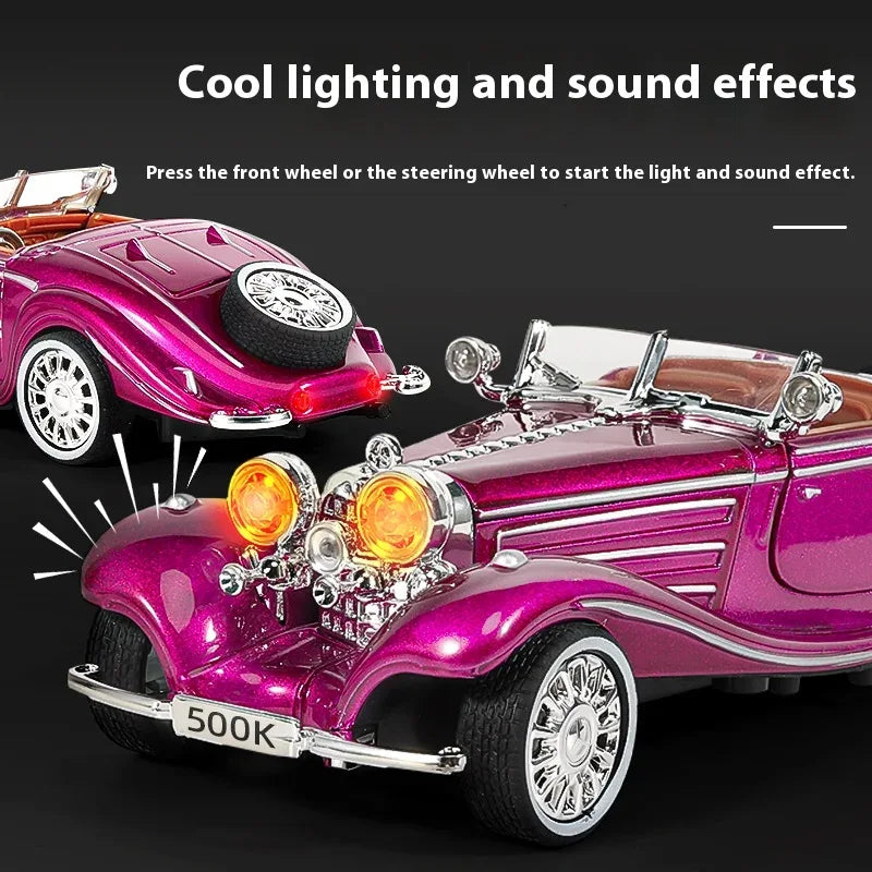 Diecast Model Car Mercedes 500K Sound And Light Gift For Boyfriend - ToylandEU