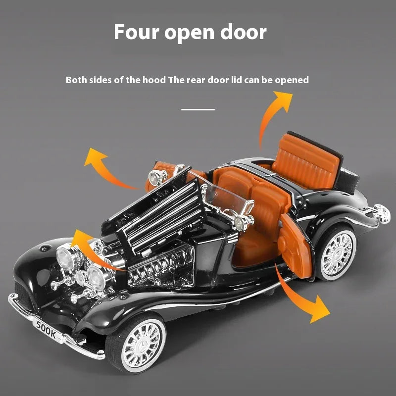 Diecast Model Car Mercedes 500K Sound And Light Gift For Boyfriend - ToylandEU