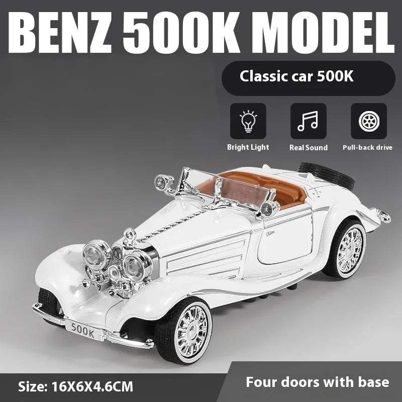 Diecast Model Car Mercedes 500K Sound And Light Gift For Boyfriend - ToylandEU