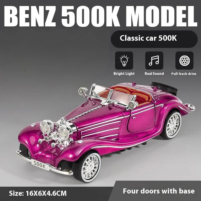 Diecast Model Car Mercedes 500K Sound And Light Gift For Boyfriend - ToylandEU