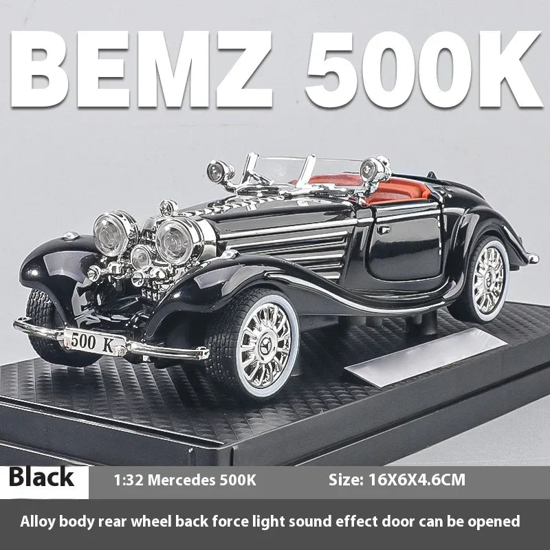 Diecast Model Car Mercedes 500K Sound And Light Gift For Boyfriend - ToylandEU
