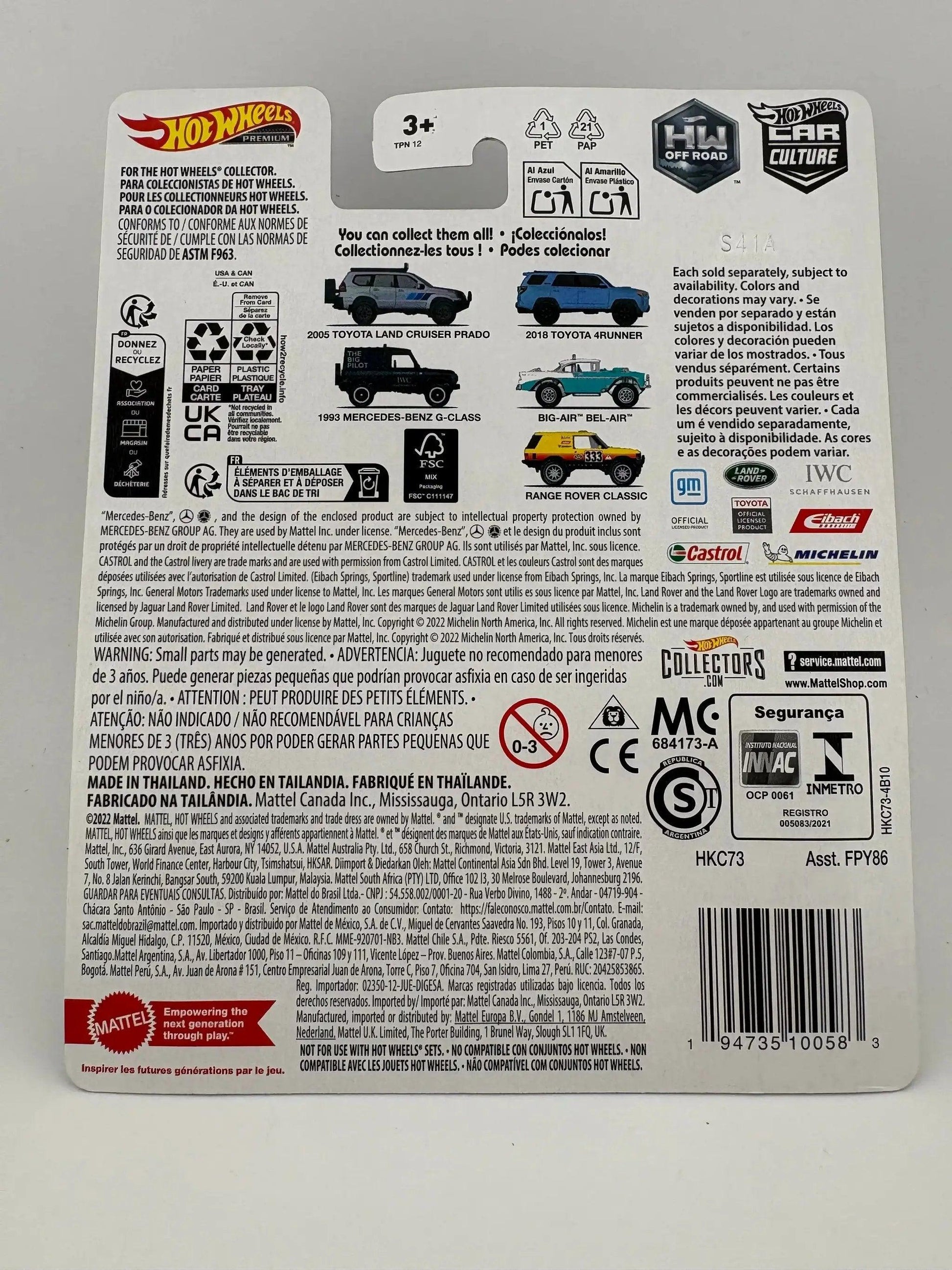  Hot Wheels Premium Toyota 4Runner Real Riders Rubber Tires -  ToylandEU™