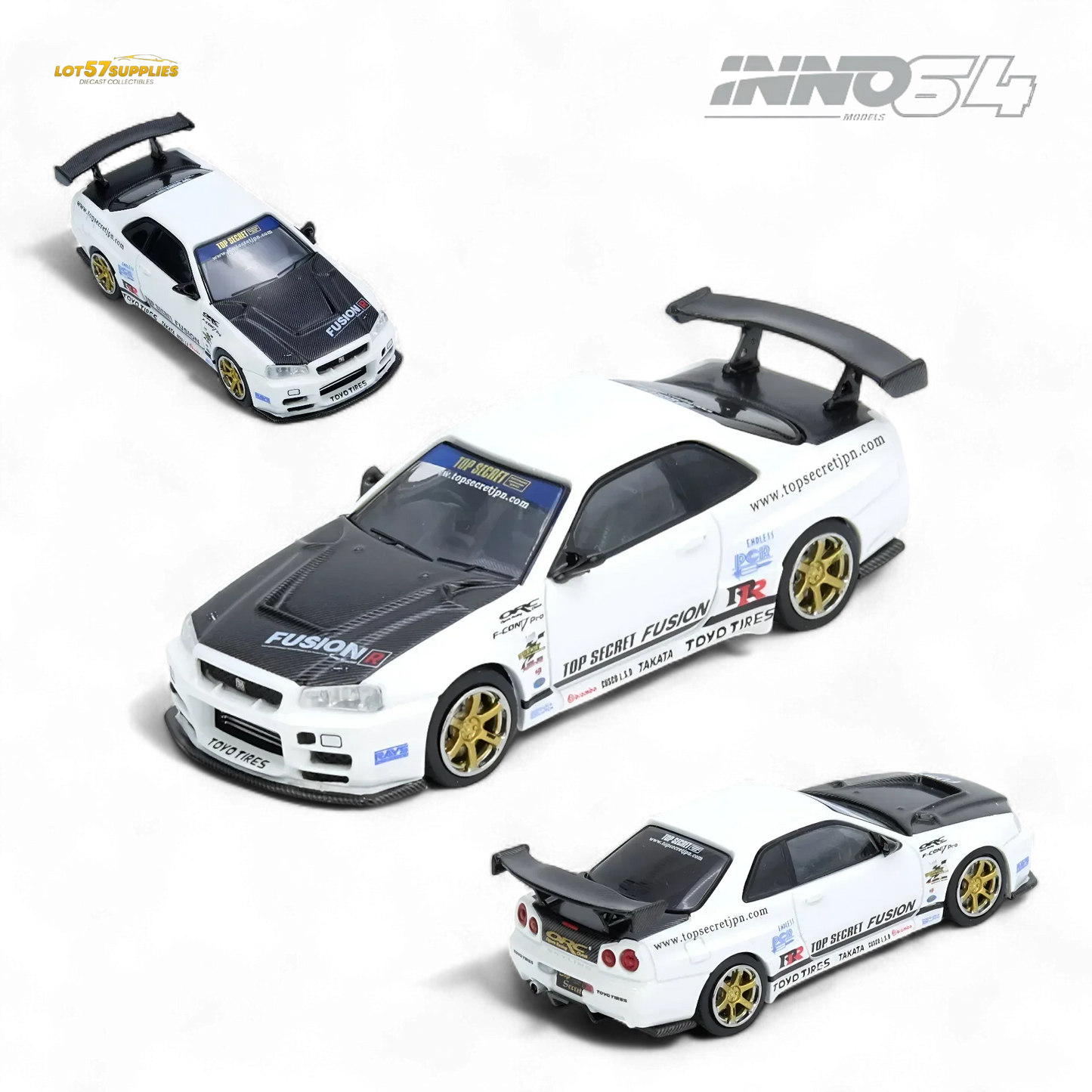 Diecast Nissan R34 GTR 1 to 64 Top Secret Edition - ToylandEU