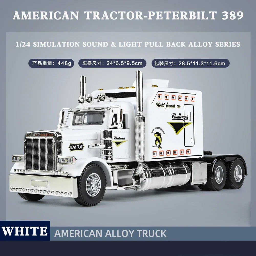 Diecast Peterbilt 389 Scale Model Truck with Open Doors for Collectors - ToylandEU