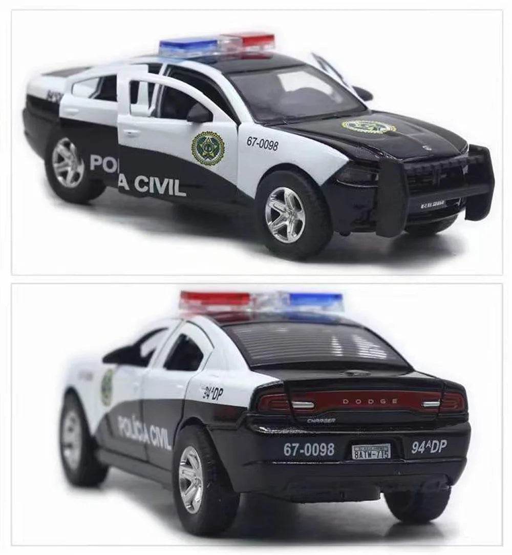 Diecast Police Car Toy 1:32 with Lights, Sounds & Pull-Back Action - ToylandEU