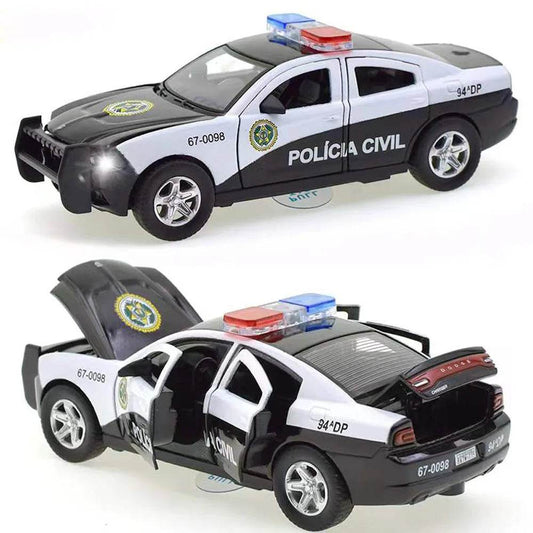 Diecast Police Car Toy 1:32 with Lights, Sounds & Pull-Back Action - ToylandEU