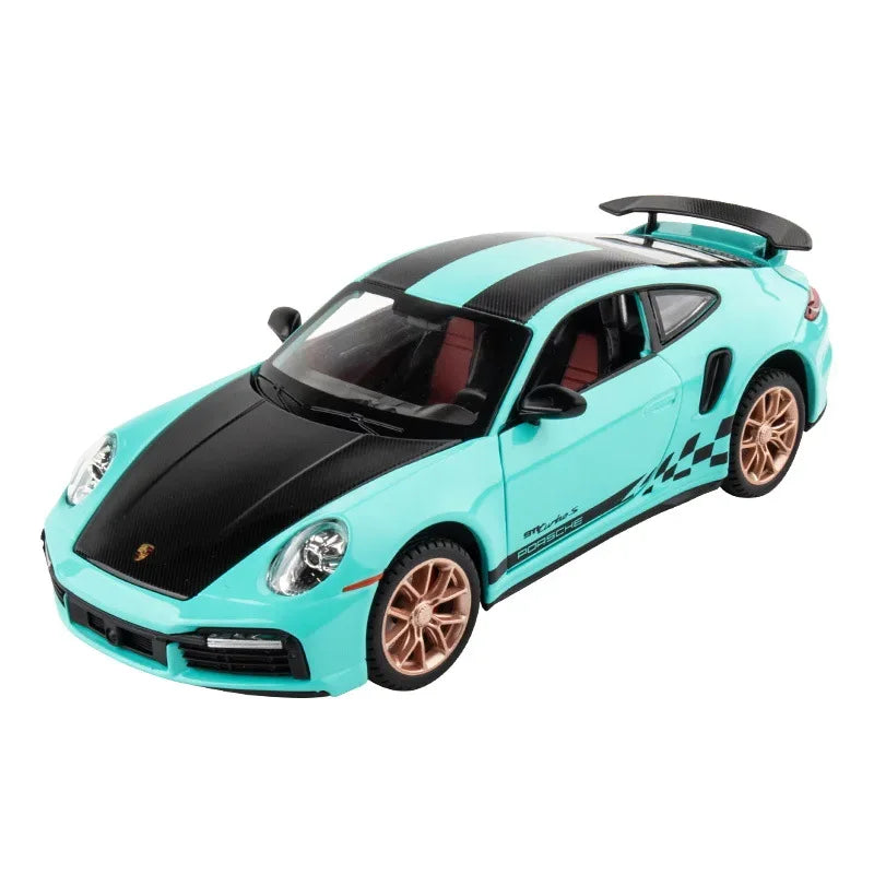 Diecast Porsche 911 Turbo S Pull Back with Sound and Light for Boys - ToylandEU
