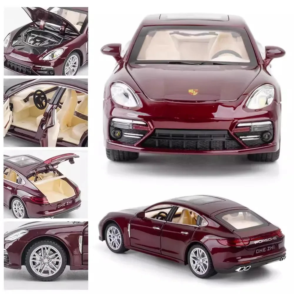 Diecast Porsche Panamera Car with Pull Back Sound and Light for Kids - ToylandEU