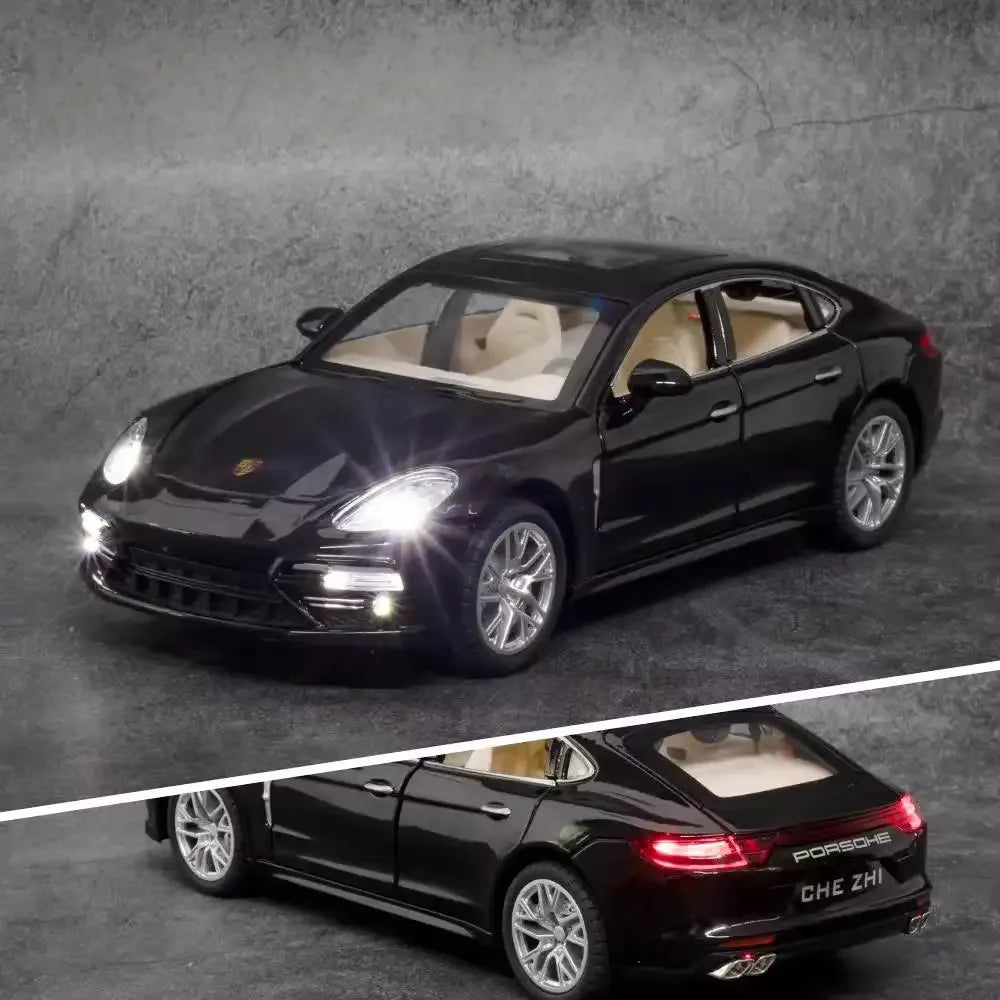 Diecast Porsche Panamera Car with Pull Back Sound and Light for Kids - ToylandEU