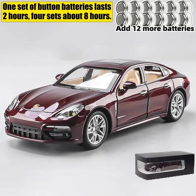 Diecast Porsche Panamera Car with Pull Back Sound and Light for Kids - ToylandEU
