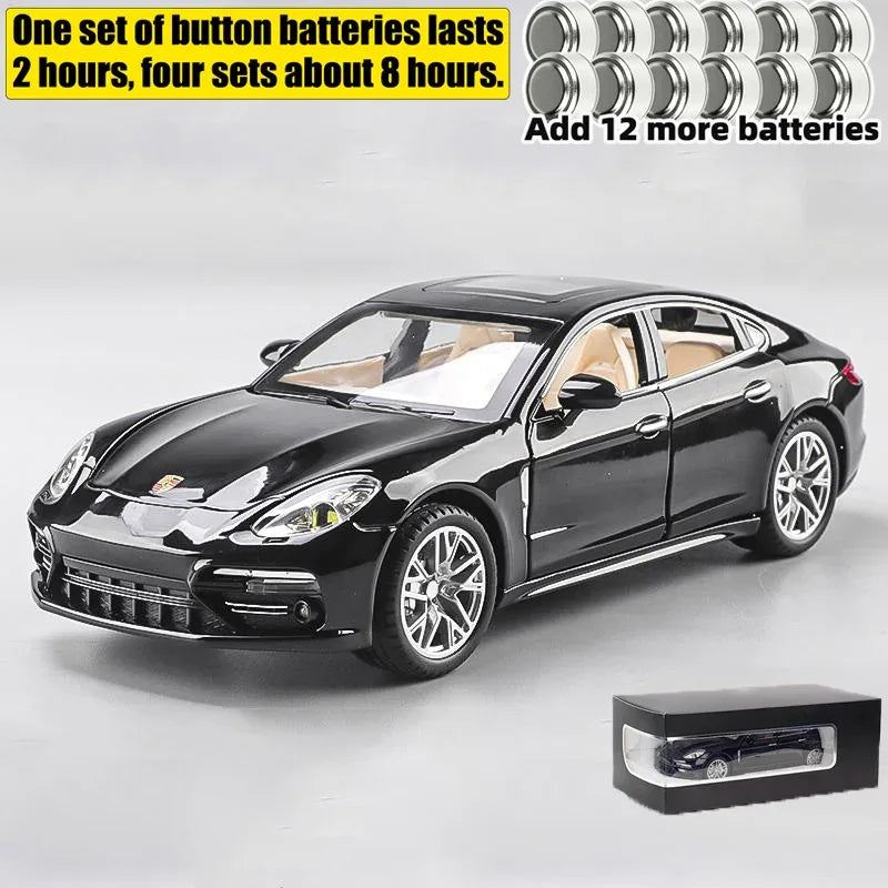 Diecast Porsche Panamera Car with Pull Back Sound and Light for Kids - ToylandEU