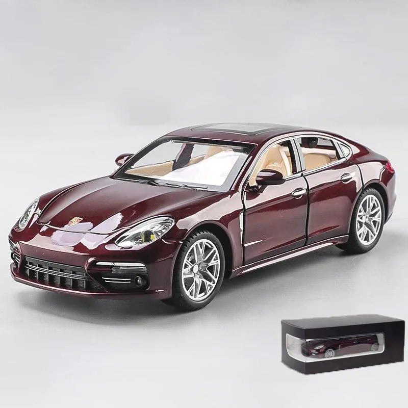 Diecast Porsche Panamera Car with Pull Back Sound and Light for Kids - ToylandEU