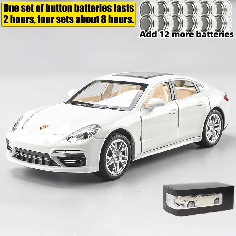 Diecast Porsche Panamera Car with Pull Back Sound and Light for Kids - ToylandEU