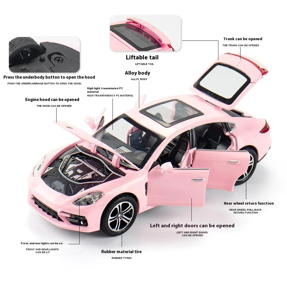 Diecast Porsche Panamera Model Sound and Light for Collectors - ToylandEU