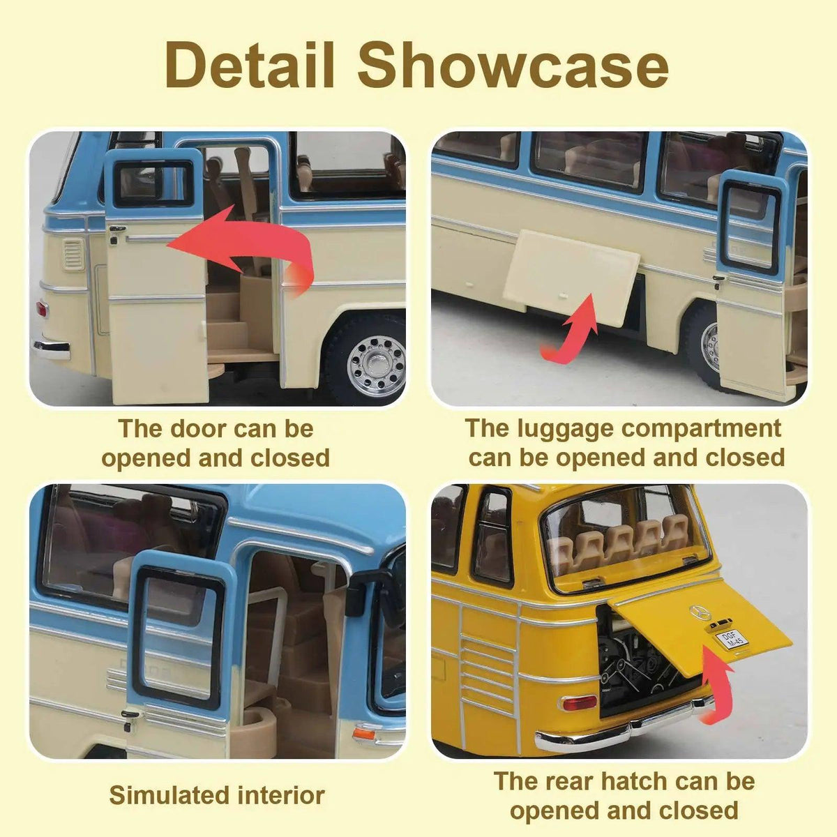 Diecast Power Bus | 1:24 Sound & Light Effects | Toylandeu™