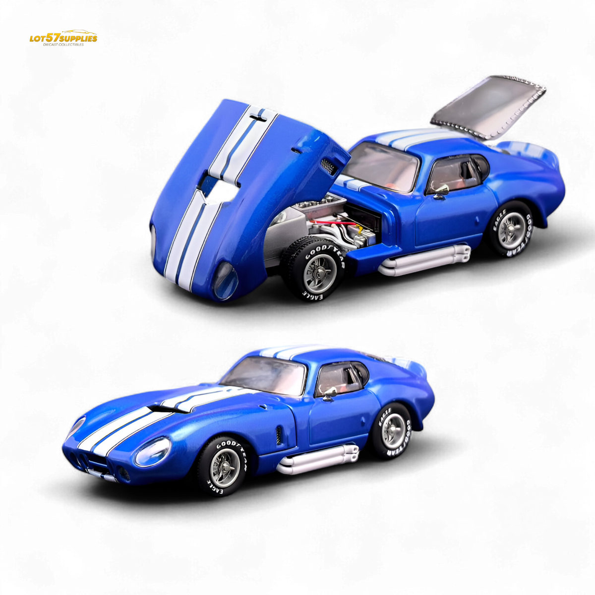 Diecast Shelby Daytona | 1:64 Scale Blue Stripes | Toylandeu™