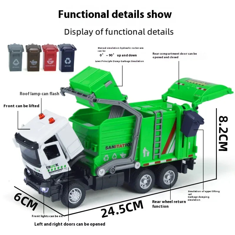 Diecast Truck 1:35 Urban Sanitation With Alloy Construction For Kids - ToylandEU