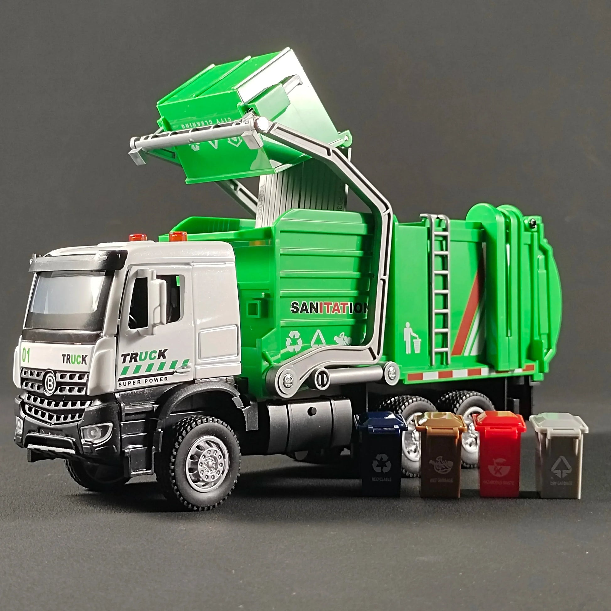 Diecast Truck 1:35 Urban Sanitation With Alloy Construction For Kids - ToylandEU
