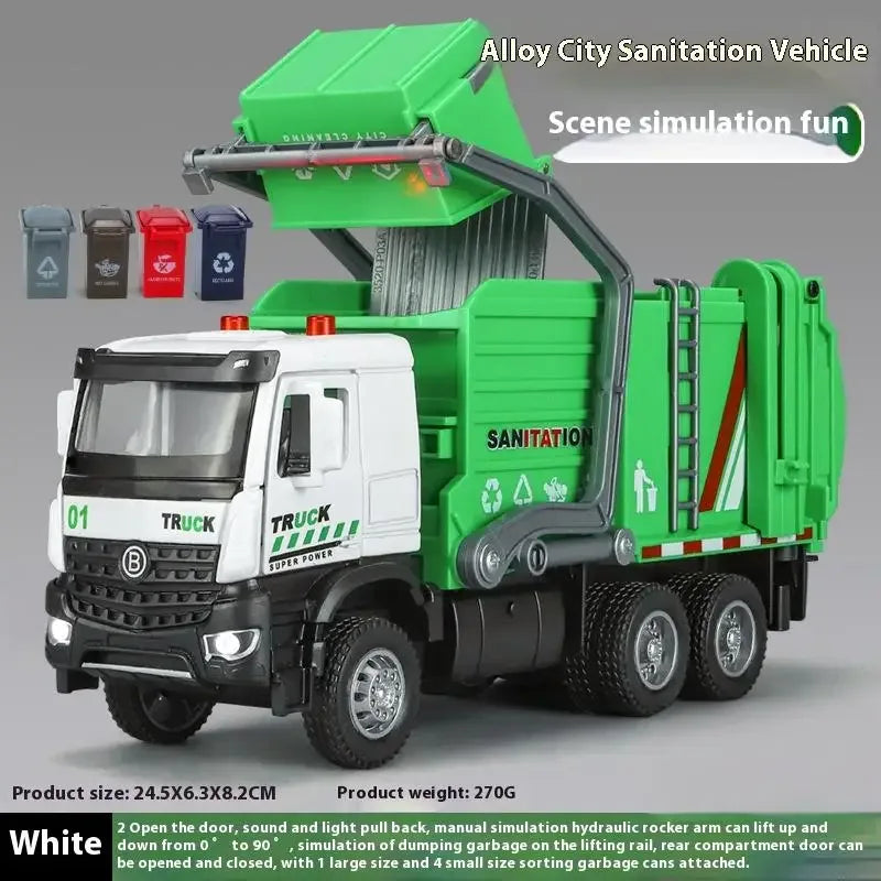 Diecast Truck 1:35 Urban Sanitation With Alloy Construction For Kids - ToylandEU