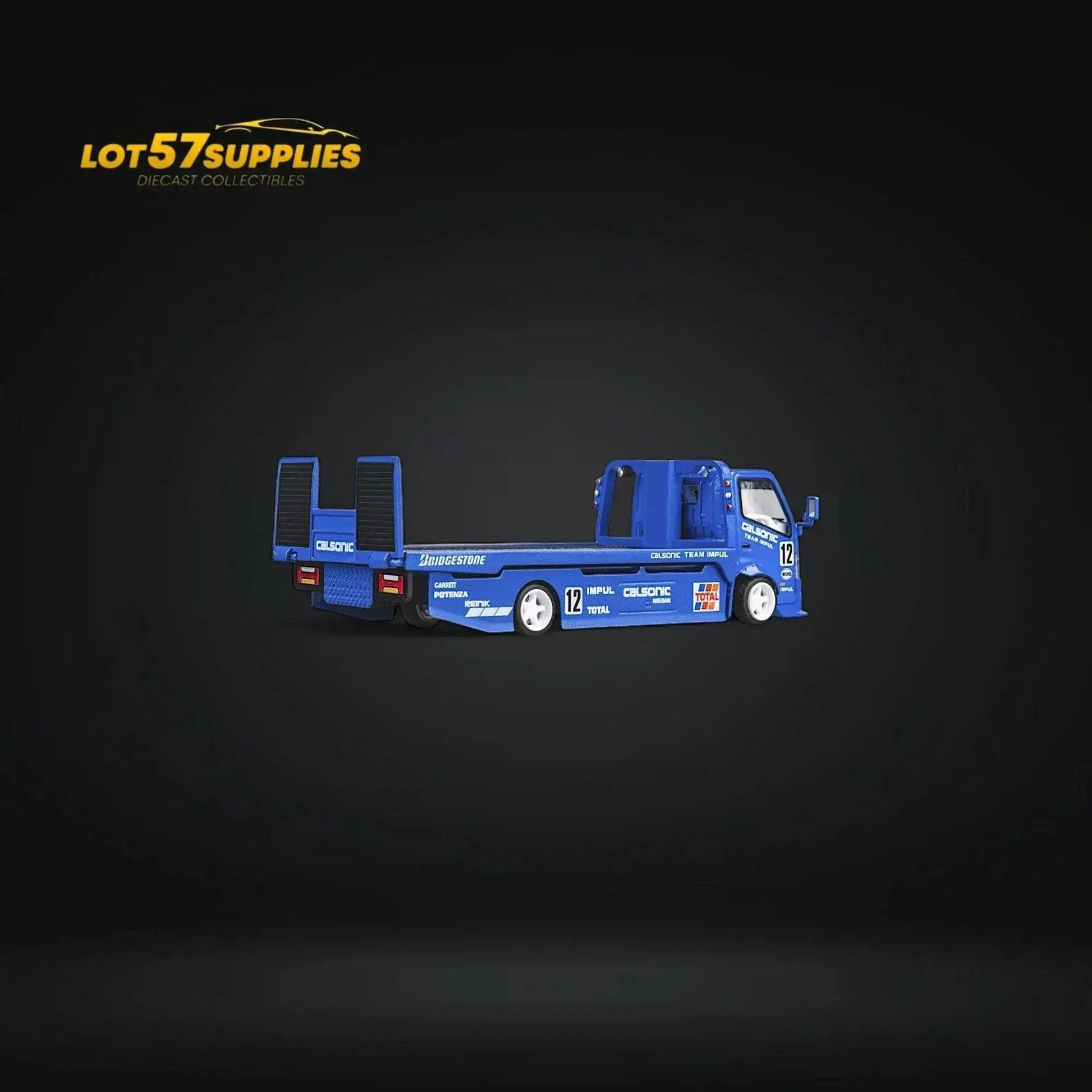  MicroTurbo HINO 300 Custom Truck Flatbed Blue Calsonic Livery 1:64 -  ToylandEU™