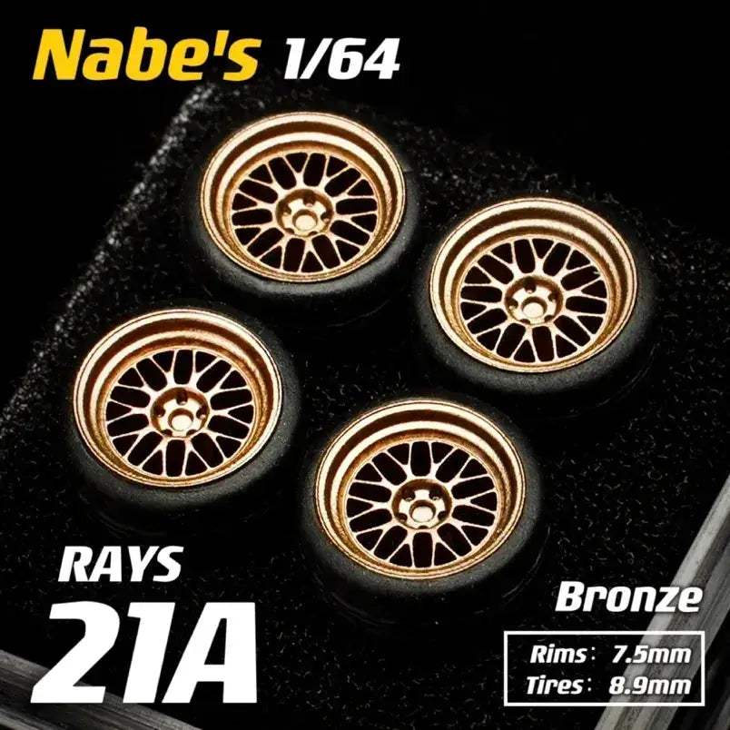 Diecast Wheels Rubber Tires For 1 64 Scale Cars JDM - ToylandEU
